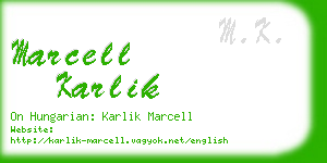 marcell karlik business card